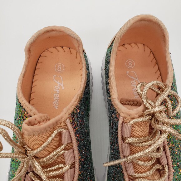 Forever Link Remy 18 Women’s 8 Holographic Glitter Sneakers Lightweight Sparkle - Picture 4 of 7